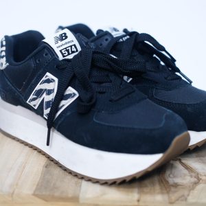 Sneakers New Balance Womens 574 Plus-Black Leopard