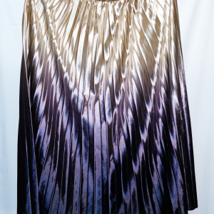 Rok Plisket Bludru Velvet Premium-Gradasi Gold Purple